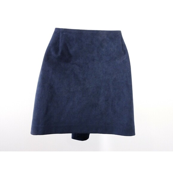 Theory Women's IWG Wrap Skirt Brilliant Navy Fulton Fuax Suede Skirt NWT 195 P - Picture 6 of 12